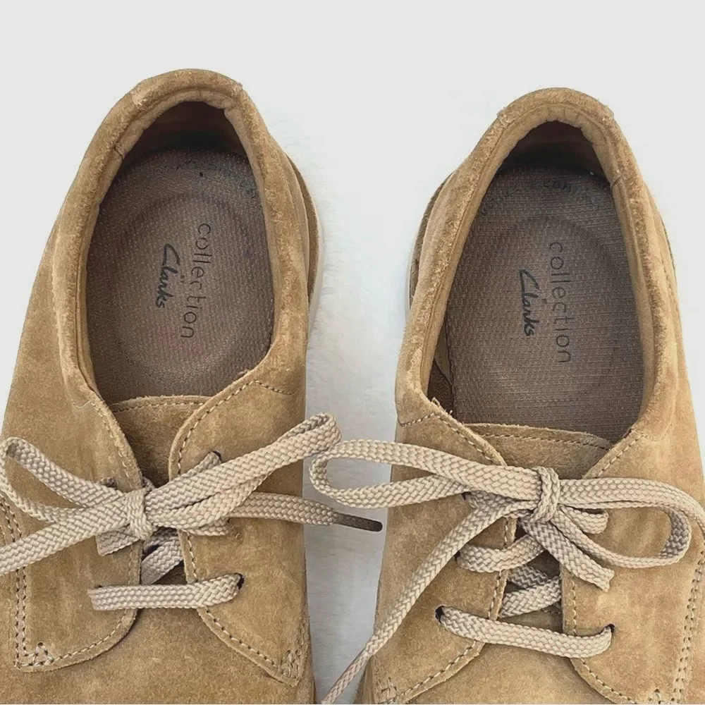 Clarks Men's Forge Vibe Tan Suede Leather Casual Oxford Shoe Size 10.5